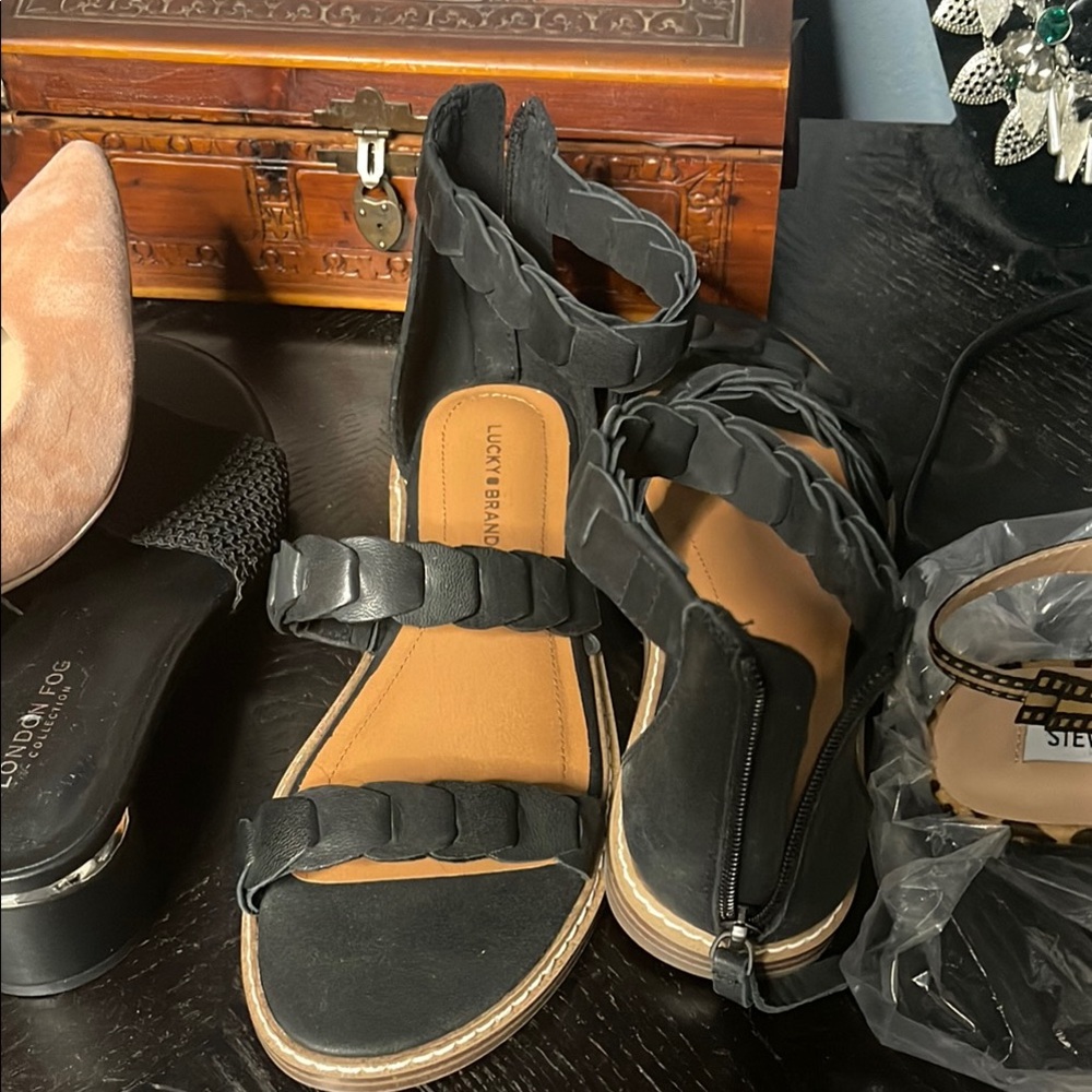 Lucky Brand Black Sandals with Ankle Strap